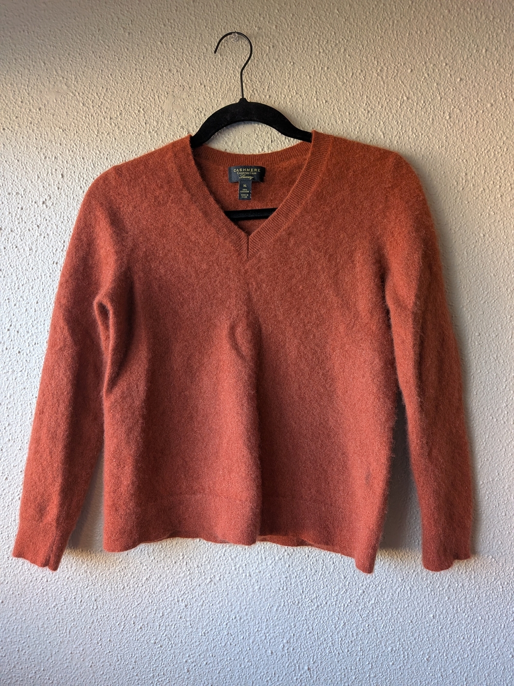 Charter Club Cashmere V-Neck Sweater in Burnt Orange
